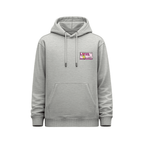 Hoodie unisex gris jaspeado Keith Haring Multicolor Square - Love USA con pequeño estampado Love USA 22 en el pecho izquierdo y capucha ajustable.